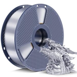 SUNLU Silk PLA+ Filament 1.75mm 2025 Upgrade Spool Compatible with Bambulab Refill Filament, 1kg(2.2lbs) PLA 3D Printer Filament, 1.75mm Dimensional Accuracy +/- 0.02mm, Silver