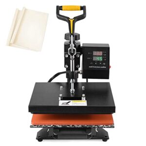 Slendor Heat Press Machine for T Shirts 12×10 Inch Digital T Shirt Pressing Machine 360-Degree Swing Away Heat Transfer Sublimation with Two Teflon Sheets