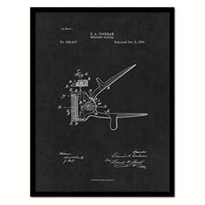 Spot Color Art PATENT150035BK-1317BK 1894 Barber Shearing Clipper, 13″ x 17″