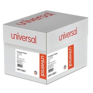 Universal 15851 Green Bar Computer Paper, 18lb, 14-7/8 x 11, Perforated Margins (Case of 2600 Sheets)