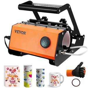 VEVOR Tumbler Heat Press, 30oz Mug Heat Press Machine Sublimation Transfer 11-15oz 16-25oz 30oz Straight Skinny Tumblers, Cup Heat Press with Heat-Resist Gloves & Tape, DIY Ceramic Mugs Cups Glasses
