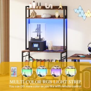 DWVO 3D Printer Stand with Filament Storage, Large Printer Table with 3D Model Display Shelf, Heavy Duty Filament Storage Desk for Home Office Workshop