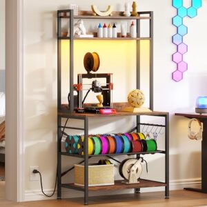 DWVO 3D Printer Stand with Filament Storage, Large Printer Table with 3D Model Display Shelf, Heavy Duty Filament Storage Desk for Home Office Workshop